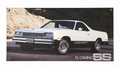 White Chevrolet El Camino SS Automotive Wall Poster, 28 x 16 in, Garage and Man Cave Decor - product view