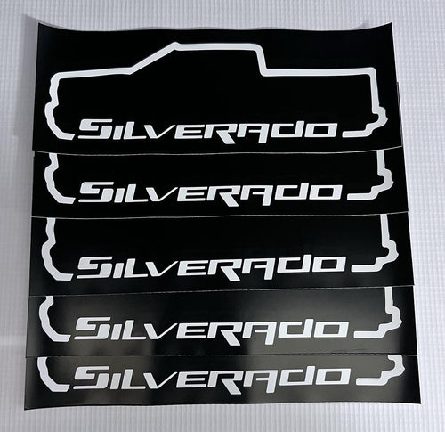 3pcs Silverado Truck Outline Vinyl Sticker