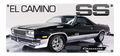 Black Chevrolet El Camino SS Automotive Wall Poster, 32 x 15 in, Garage and Man Cave Decor - product view