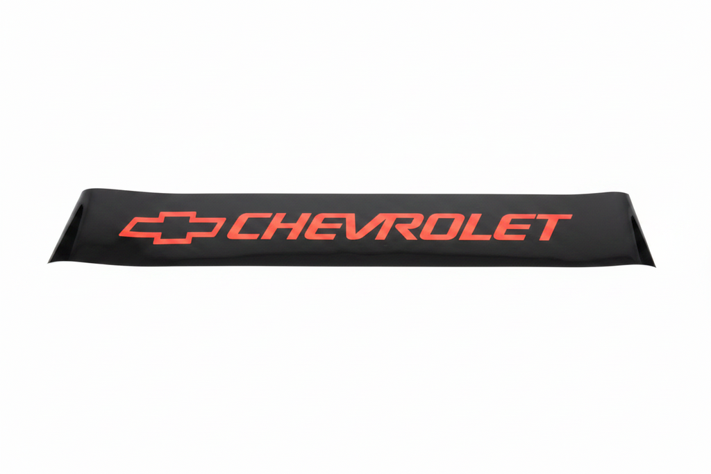 Red RD Chevrolet Logo Red Letters Black Background Vinyl Sticker