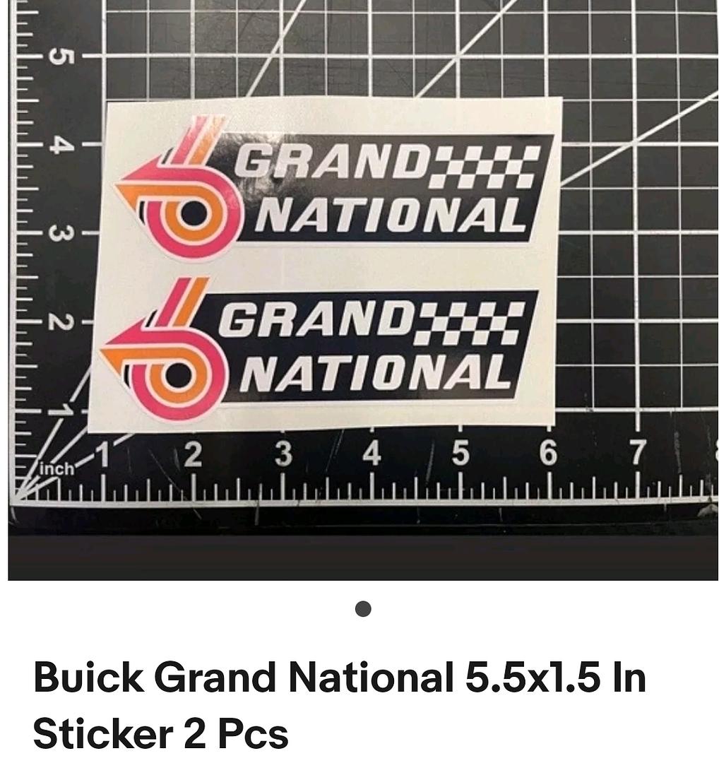 Grand National Stick 2pc Vinyl Sticker