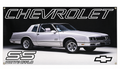Gray Chevrolet Monte Carlo SS Automotive Wall Poster, 28 x 16 in, Garage and Man Cave Decor - product view