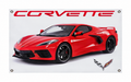 Red Chevrolet Corvette C8 Automotive Wall Poster, 32 x 20 in, Garage and Man Cave Decor - product view