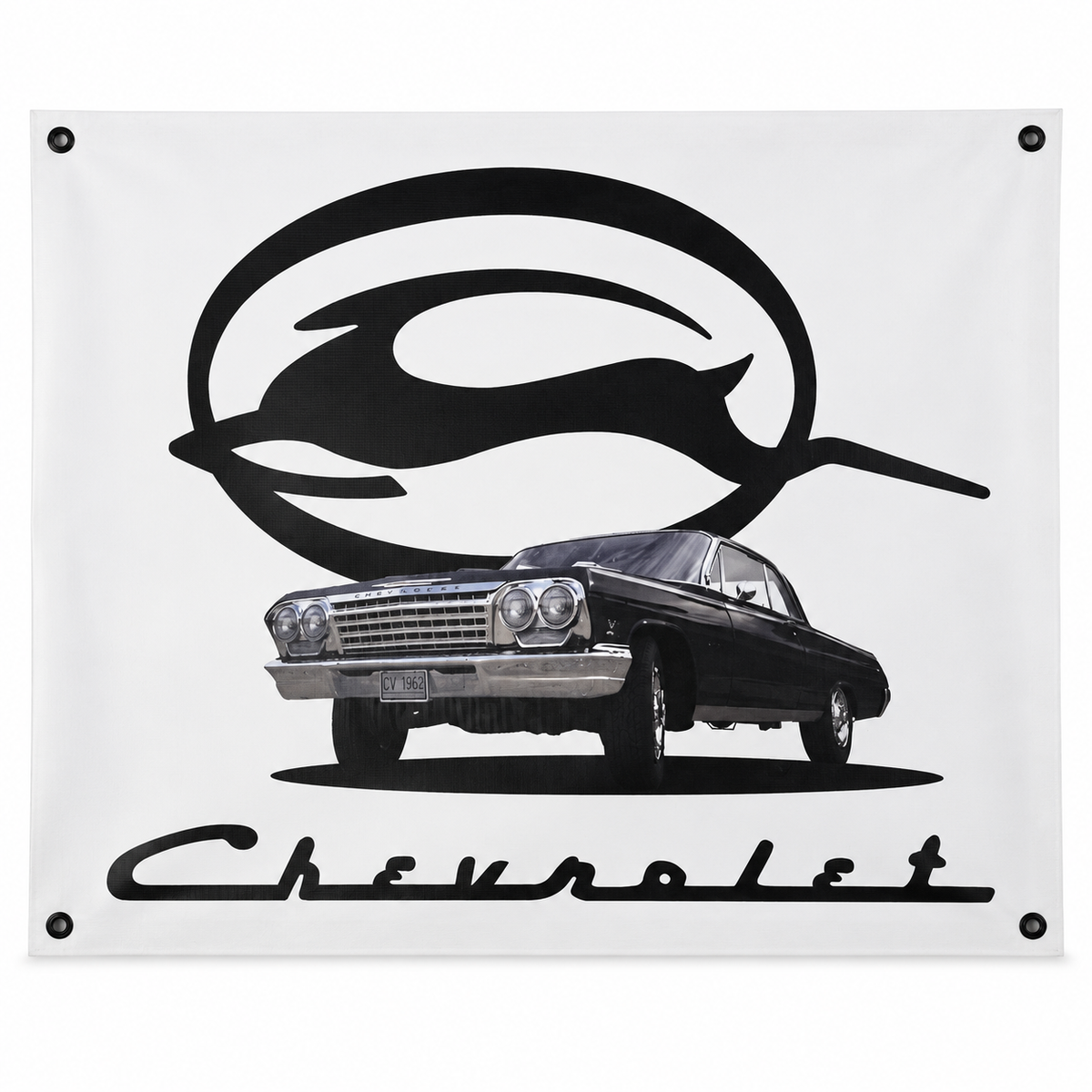 Black 1964 Chevrolet Impala wall poster — marketplace master product photo