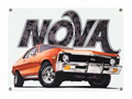 Orange Chevrolet Nova SS Automotive Wall Poster, 31 x 23 in, Garage and Man Cave Decor - product view