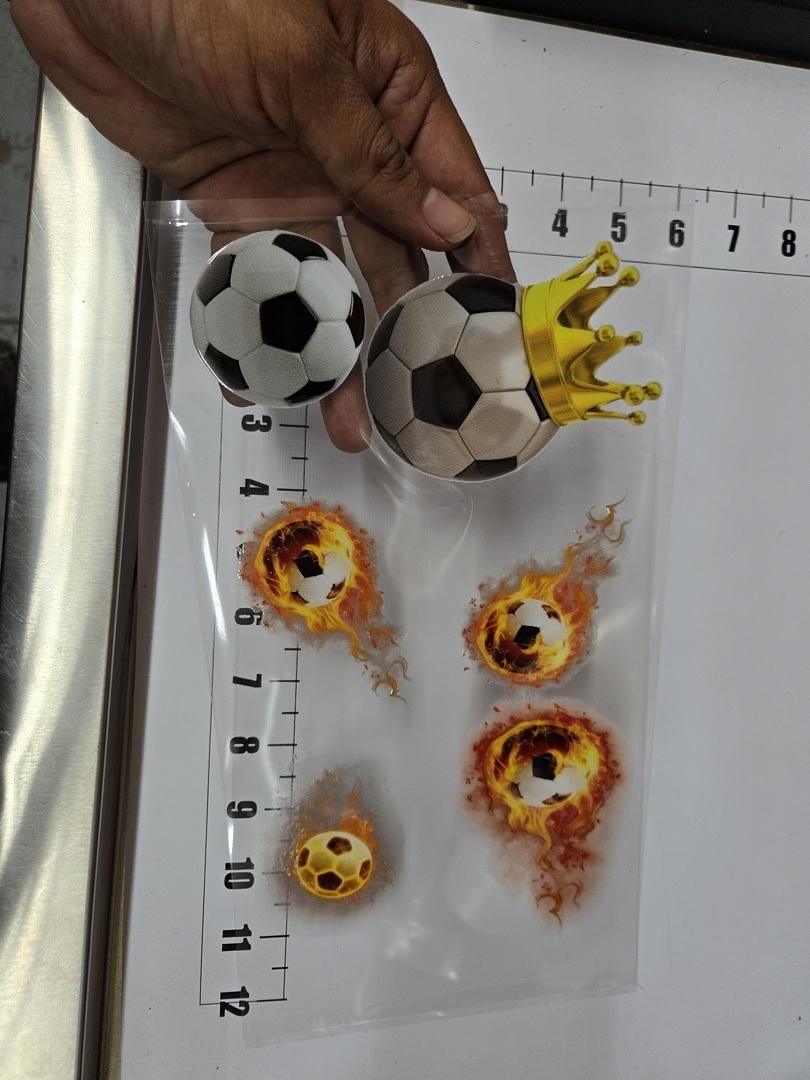Soccer Ball Fire UV Sticker