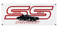 Chevrolet Monte Carlo SS Red Graphic Automotive Wall Poster, 32 x 16 in, Garage and Man Cave Decor - product view
