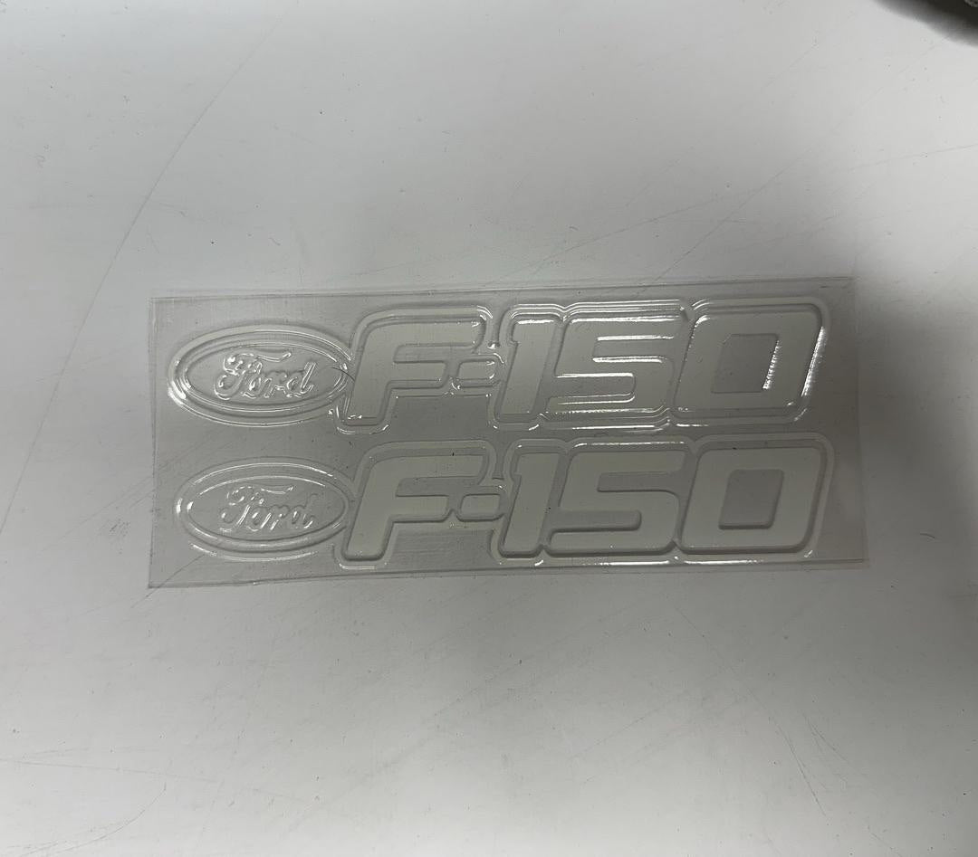 2 Pcs Ford F-150 White UV Sticker