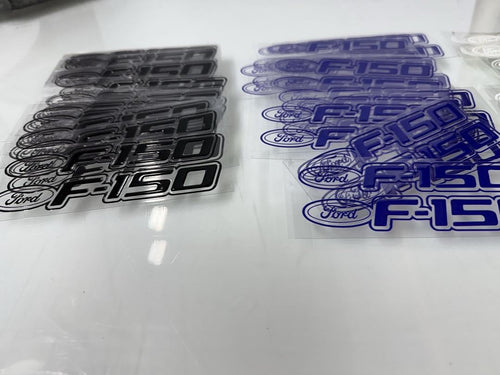 6pcs Ford F-150 (2) Blue (2) White (2) Black Ea UV Sticker