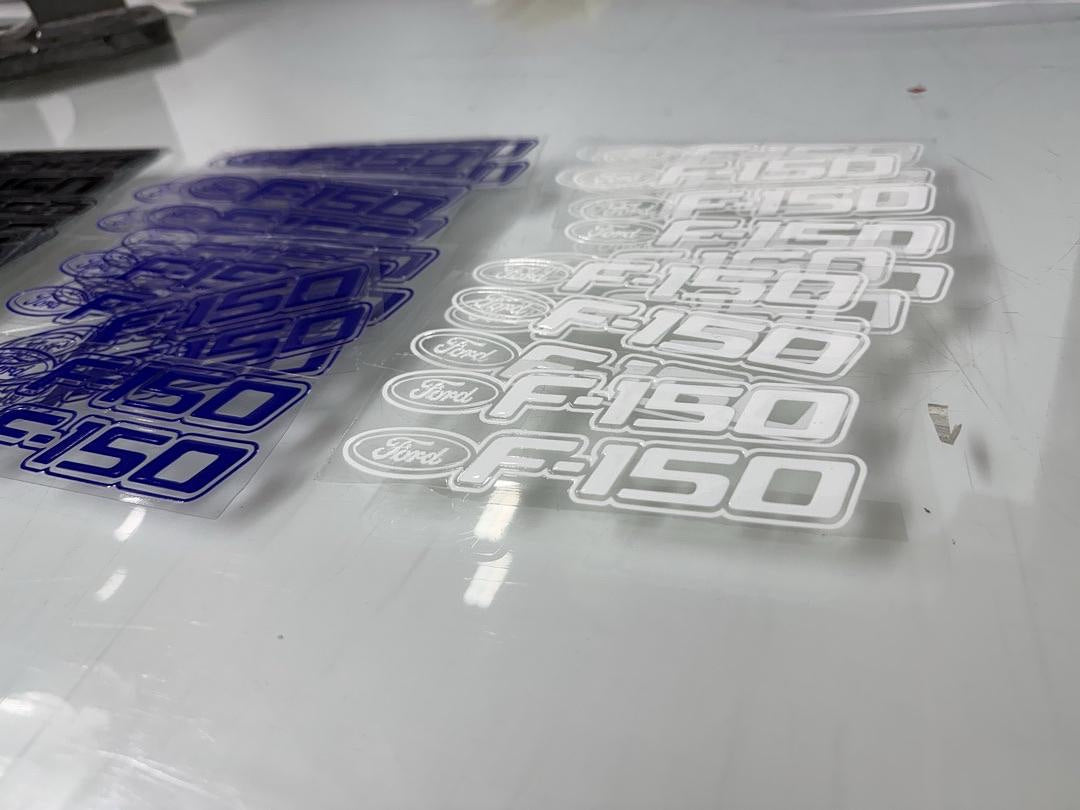 6pcs Ford F-150 (2) Blue (2) White (2) Black Ea UV Sticker
