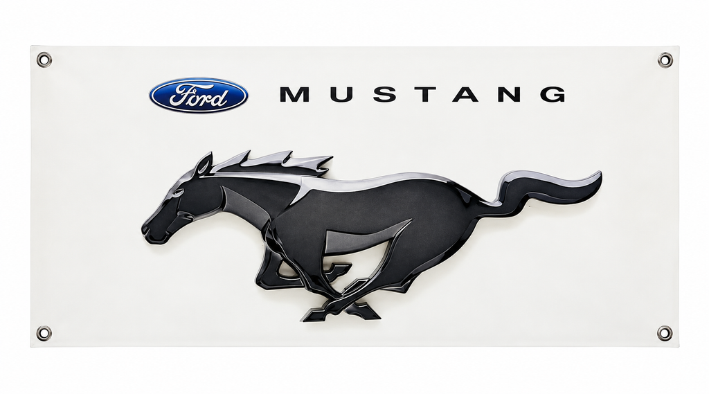 Ford Mustang Running Horse Emblem Automotive Wall Poster, 29 x 16 in, Garage and Man Cave Decor - product view