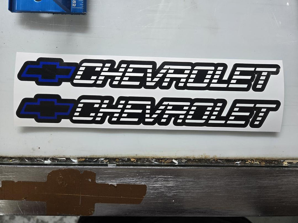 Pair Of Blue Chevrolet C/k Vinyl Sticker