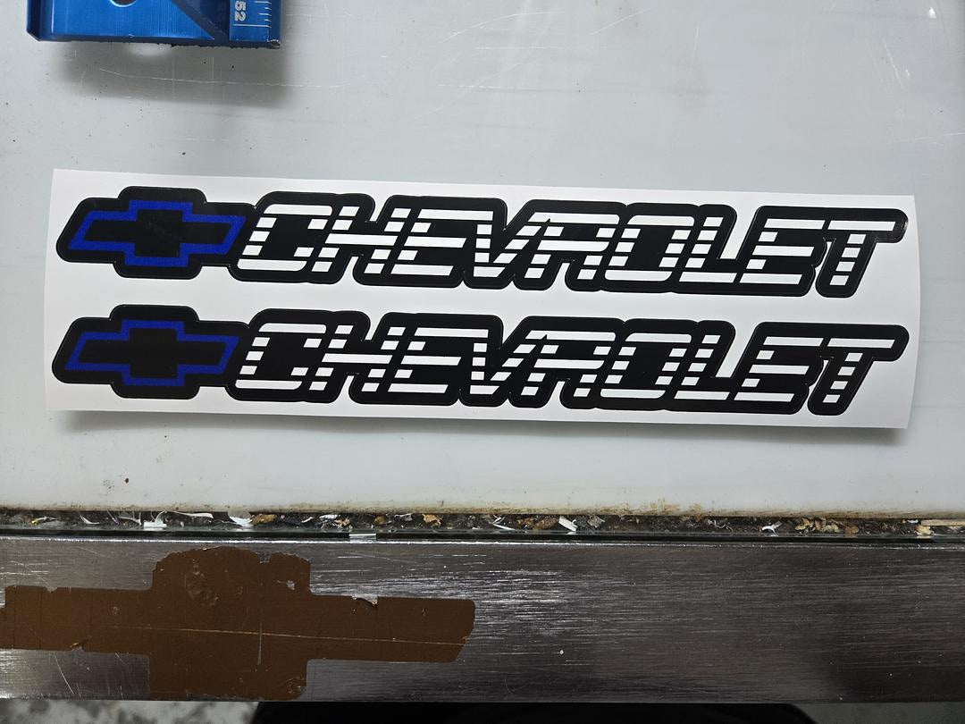 Pair Of Blue Chevrolet C/k Vinyl Sticker