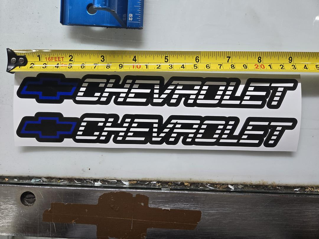 Pair Of Blue Chevrolet C/k Vinyl Sticker