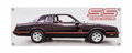Black 1986-1987 Chevrolet Monte Carlo SS Aerocoupe Automotive Wall Poster, 25 x 10 in, Garage and Man Cave Decor - product view