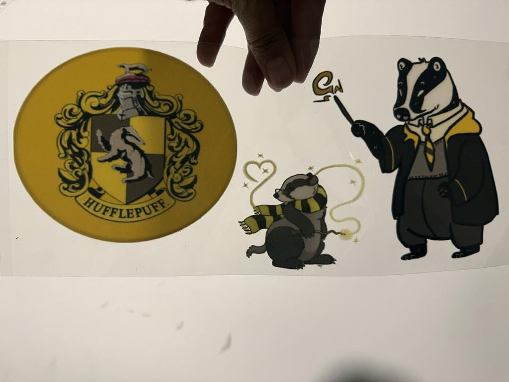 Hufflepuff Badgers And Logo UV Sticker