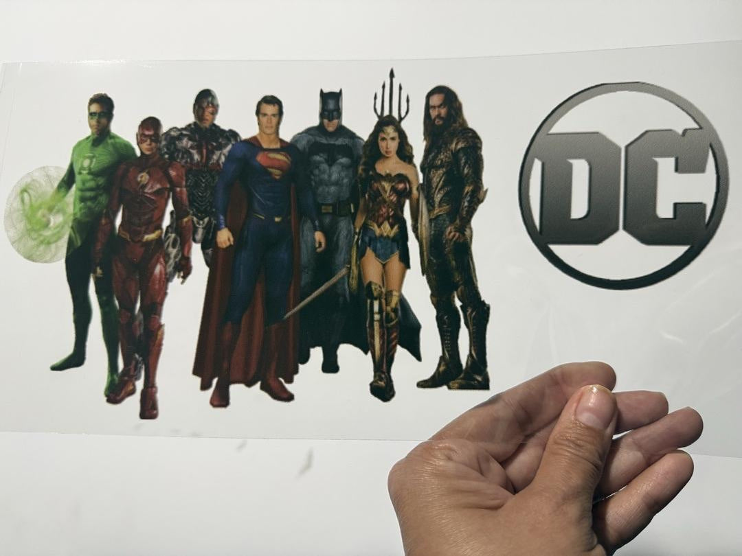 DC Heros Green Lantern Flash Cyborg Superman Batman Wonder Woman Aqua Man UV Sticker