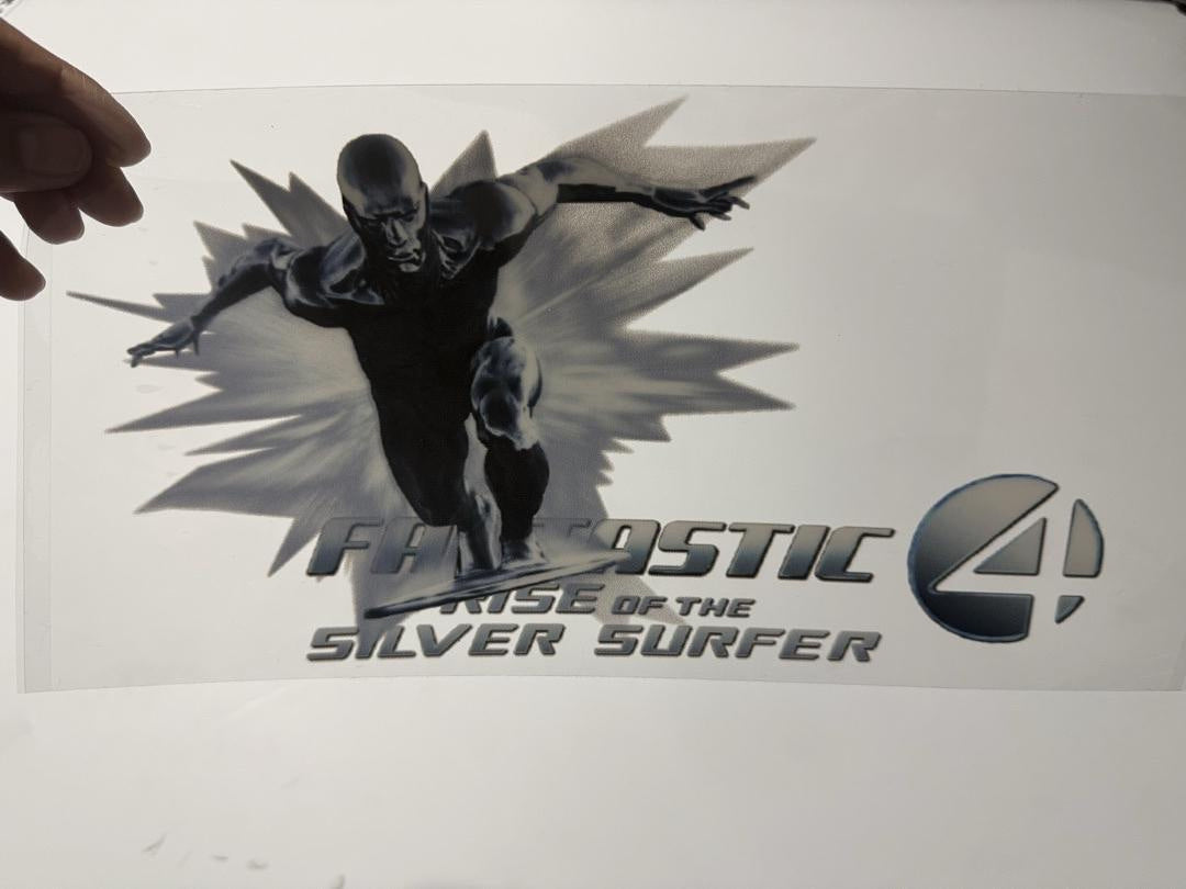 Silver Surfer Fantastic Four Lettering UV Sticker