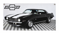 Black 1969 Chevrolet Camaro Z28 Automotive Wall Poster, 28 x 16 in, Garage and Man Cave Decor - product view