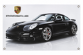 Black Porsche 911 Automotive Wall Poster, 28 x 18 in, Garage and Man Cave Decor - product view