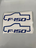 “F-150” Blue Truck Cutout 2pcs Vinyl Sticker