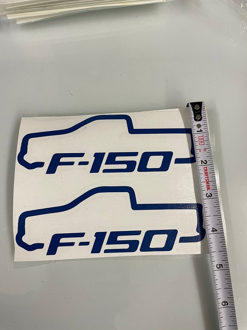 “F-150” Gold Truck Cutout 2pcs Vinyl Sticker