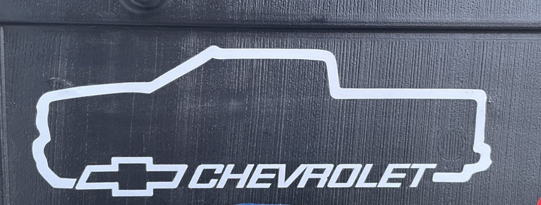 White Chevrolet Truck Vinyl Sticker