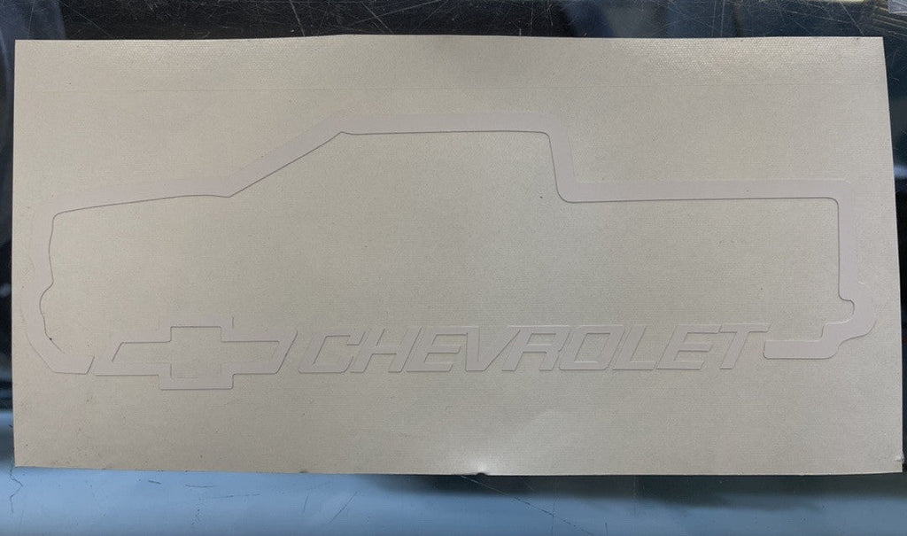 White Chevrolet Truck Vinyl Sticker