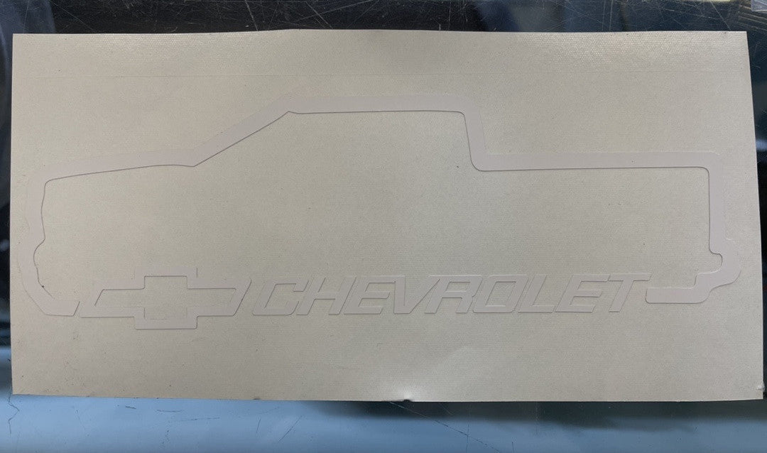White Chevrolet Truck Vinyl Sticker