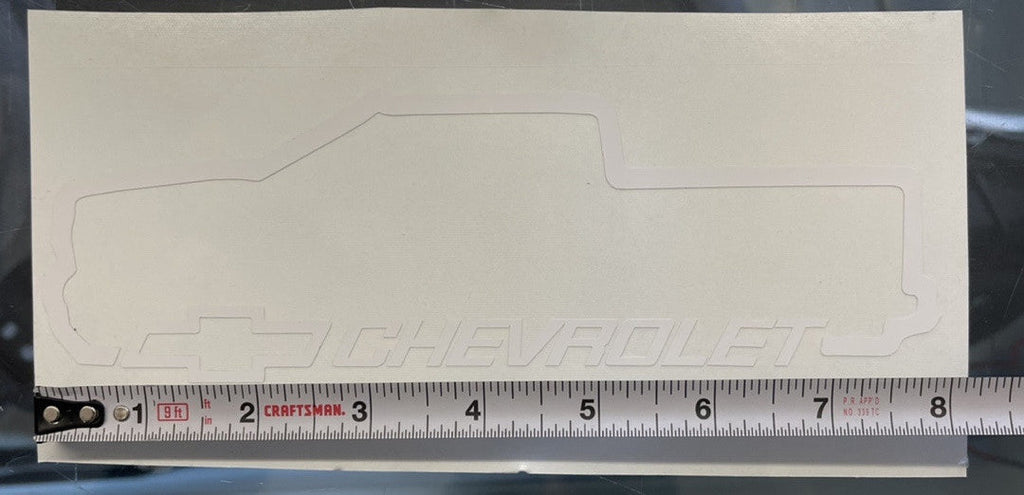 White Chevrolet Truck Vinyl Sticker