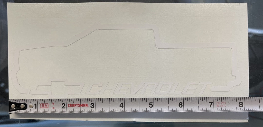White Chevrolet Truck Vinyl Sticker