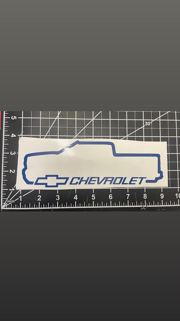 Blue Chevrolet Truck Vinyl Sticker