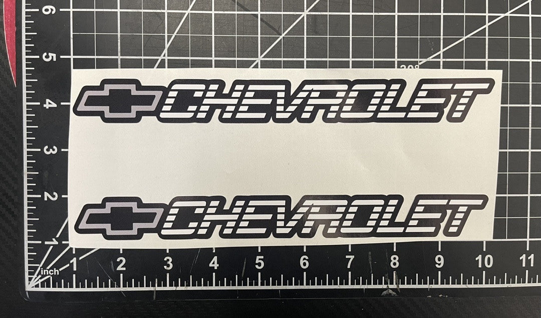 2 Piece C/k Style Chevrolet Chevy Gray Self Adhesive Vinyl Sticker