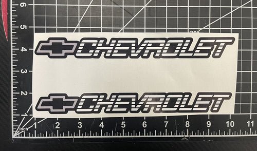2 Piece C/k Style Chevrolet Chevy Gray Self Adhesive Vinyl Sticker