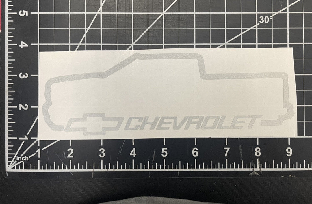 White Chevrolet Truck Vinyl Sticker