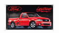 Red Ford F-150 SVT Lightning Automotive Wall Poster, 32 x 18 in, Garage and Man Cave Decor - product view