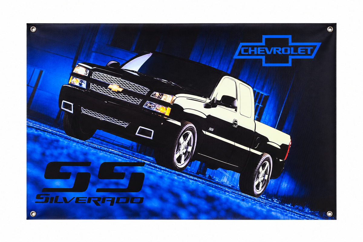 Black 2003-2006 Chevrolet Silverado SS Automotive Wall Poster, 30 1/2 x 20 1/2 in, Garage and Man Cave Decor - product view