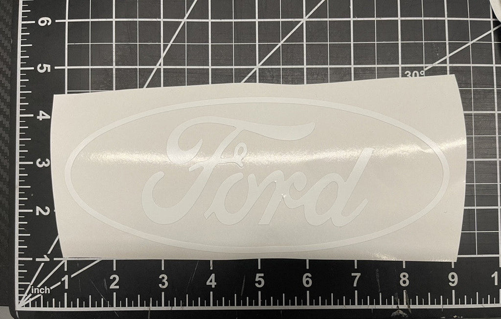 White Ford Vinyl Sticker