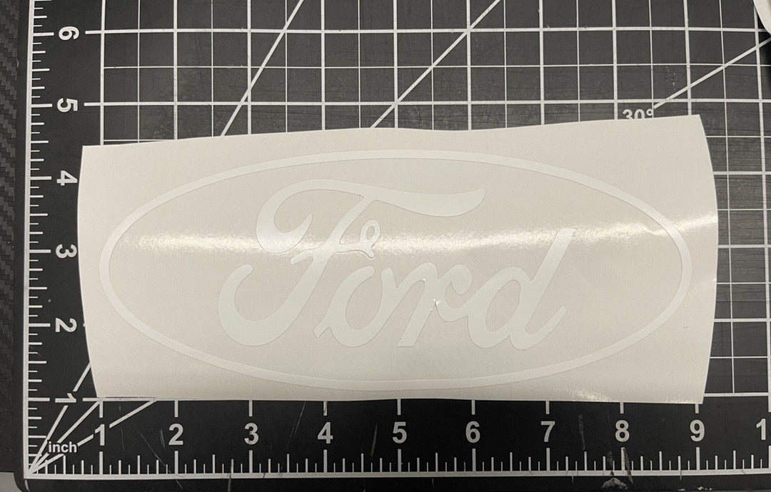 White Ford Vinyl Sticker