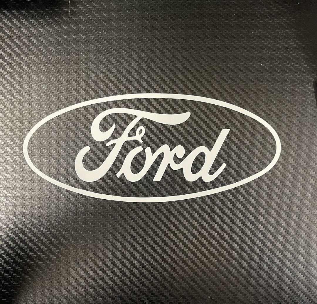 White Ford Vinyl Sticker