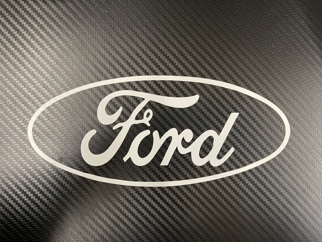 White Ford Vinyl Sticker