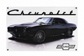 Black 1969 Chevrolet Camaro Automotive Wall Poster, 32 x 21 in, Garage and Man Cave Decor - product view