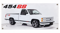 White Chevrolet 454 SS Pickup Automotive Wall Poster, 31 x 17 in, Garage and Man Cave Decor - product view